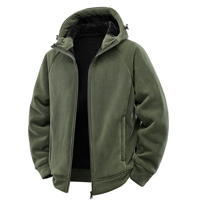 Men's Padded Hooded Fleece Jacket with Teddy Lining and Full-Length Zip Mune Fashion