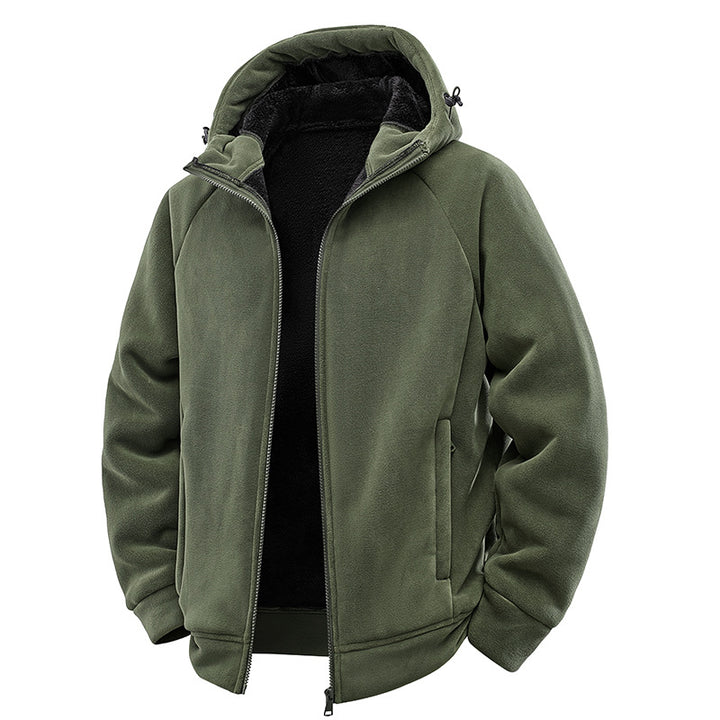 Men's Padded Hooded Fleece Jacket with Teddy Lining and Full-Length Zip Mune Fashion