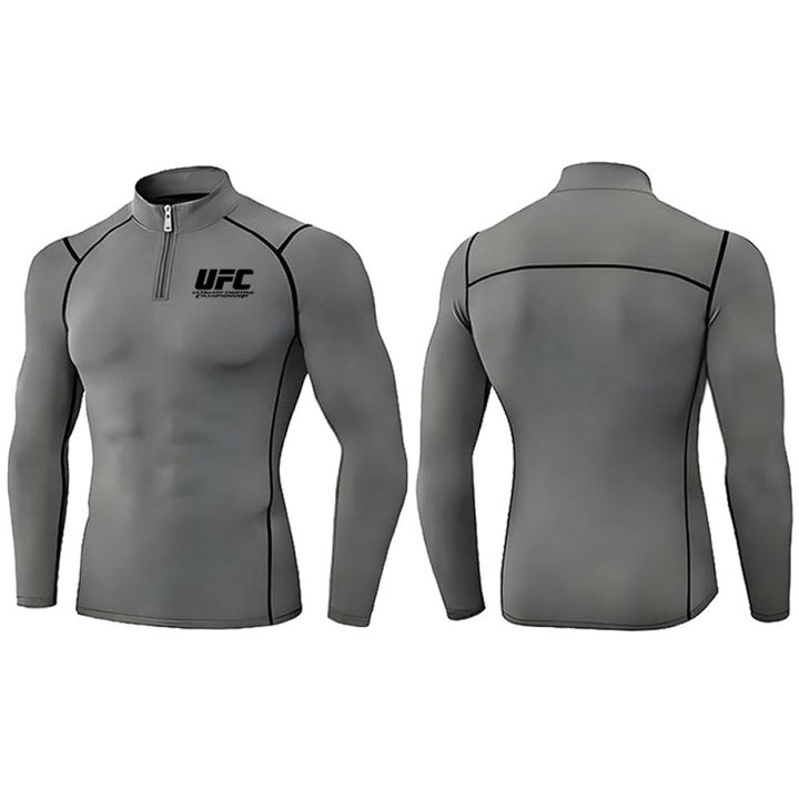 Men's tight-fitting compression shirt with short zipper and long sleeves Mune Fashion