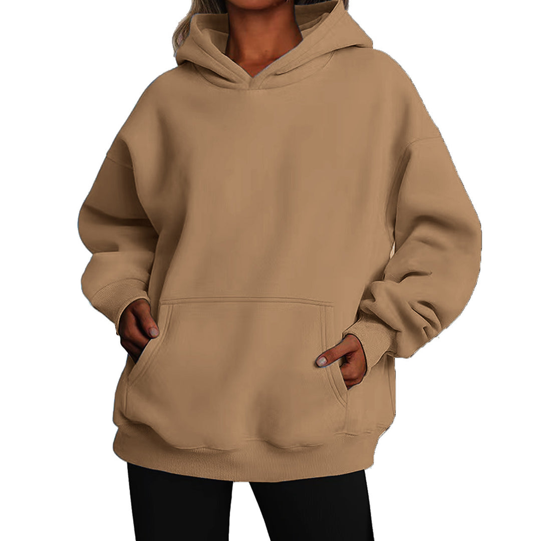 Women's oversized hooded sweatshirt with raglan sleeves, kangaroo pocket and soft fleece lining Mune Fashion