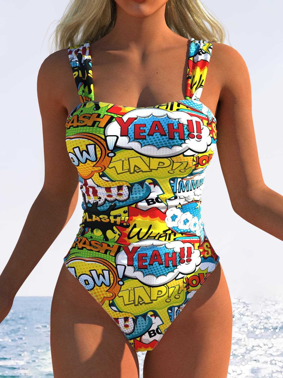 Ladies one-piece swimsuit with innovative animal print and high leg cut Mune Fashion