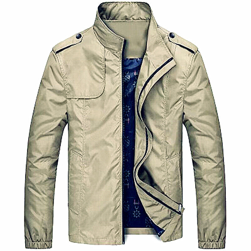Men's lightweight utility field jacket with stand-up collar and epaulettes Mune Fashion