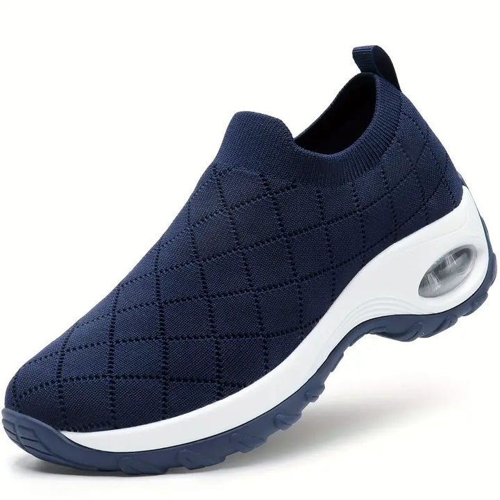 Women's Slip-On Knit Sneakers with Air Cushion and Cushioned Platform Sole Mune Fashion