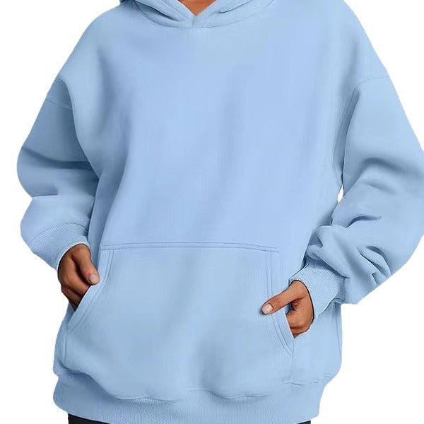 Women extra long oversized hoodie in boxy cut with kangaroo pocket and ribbed hem Mune Fashion