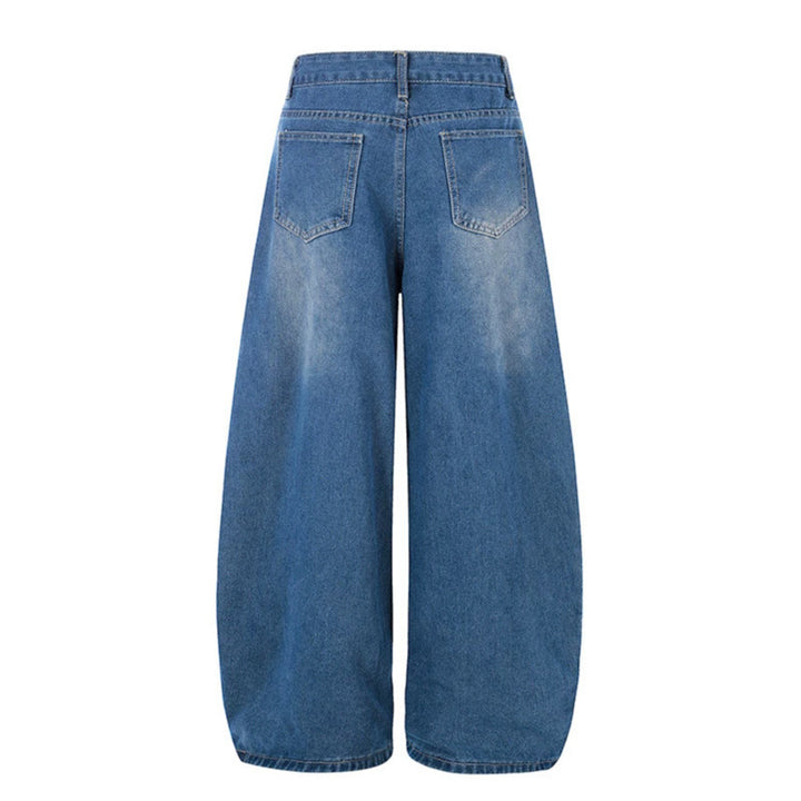 Ladies Wide High-Waist Palazzo Pants made of Denim with Horse Embroidery and Culotte Cut Mune Fashion