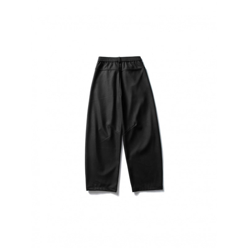 Men's Wide High-Waist Pleated Pants in Baggy Cut with Knife Pleats and Diagonal Side Pockets Mune Fashion