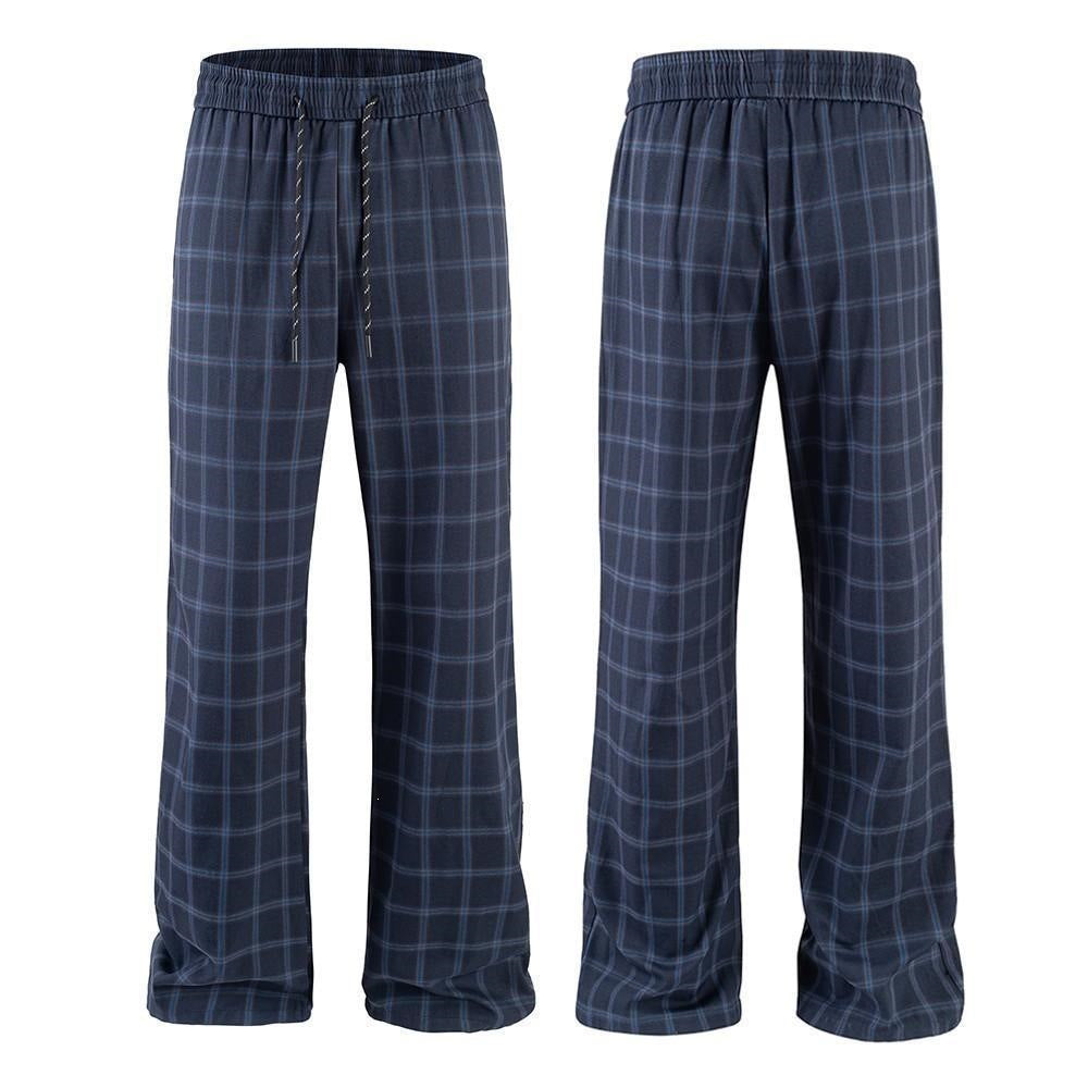 Men's Comfortable Casual Pants with Check Pattern Mune Fashion
