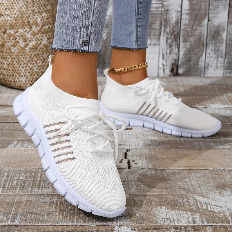 Women Light Knit Sock Sneaker with Elastic Shaft and Flexible Profile Sole Mune Fashion