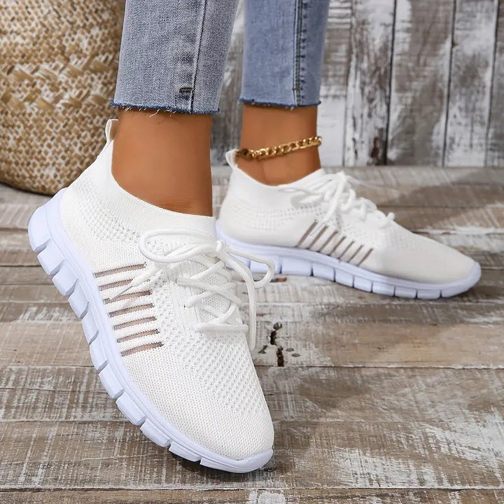 Women Light Knit Sock Sneaker with Elastic Shaft and Flexible Profile Sole Mune Fashion