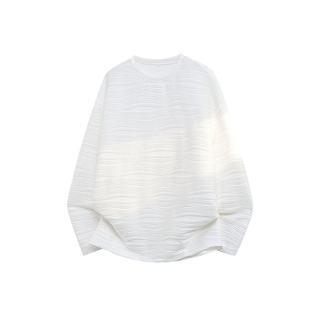 Unisex Oversize Wave Structure Sweatshirt with Round Neck Mune Fashion
