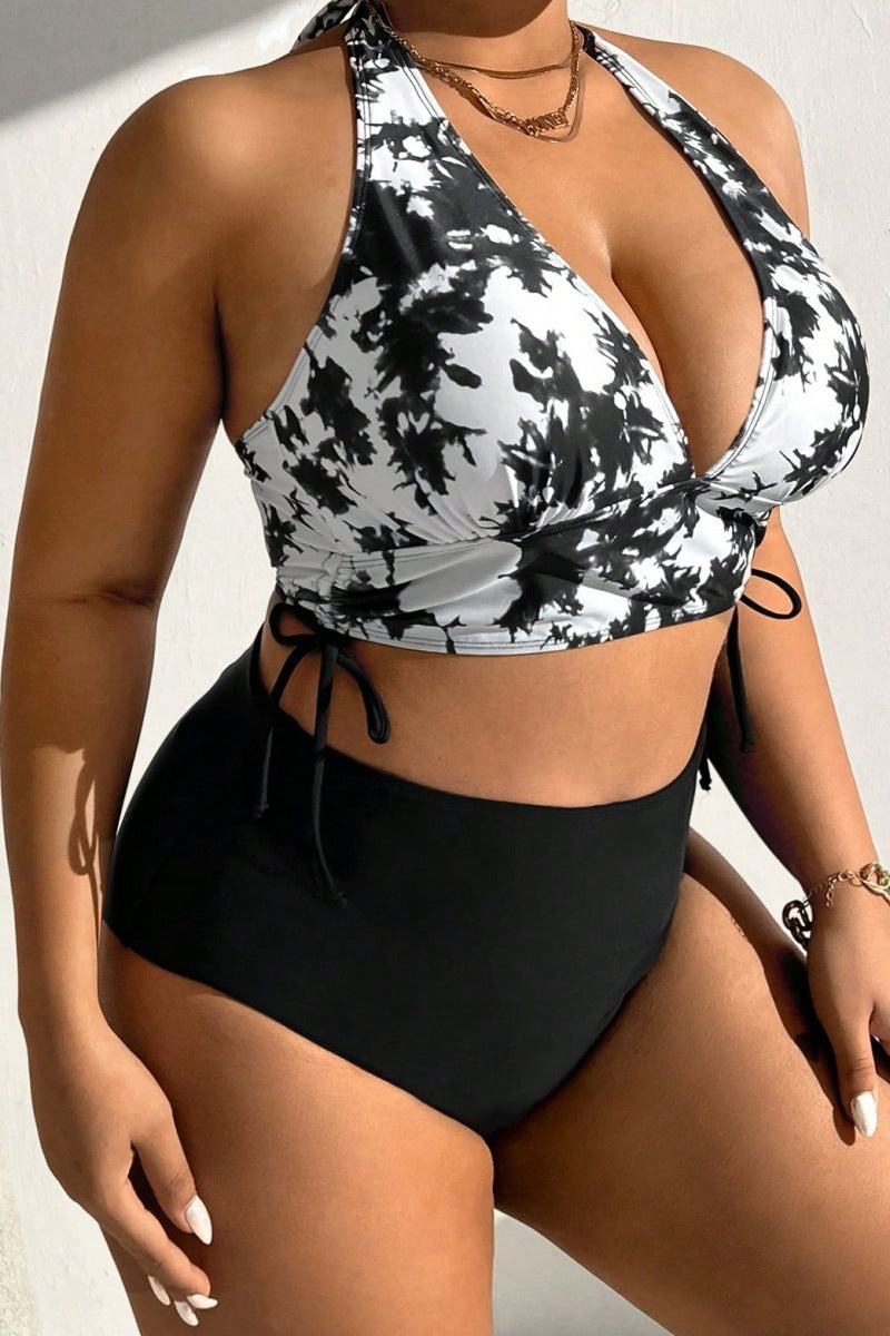 Ladies High-Cut Bikini with Floral Pattern Mune Fashion