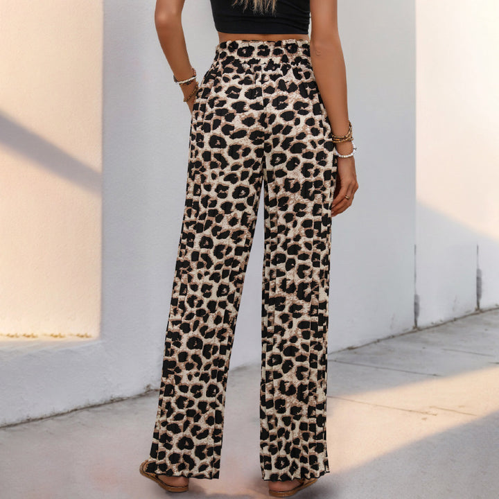 Women's Wide Leopard Print Palazzo Pants Mune Fashion
