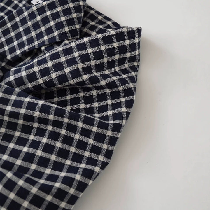 Women Oversize checked shirt with rounded hem Mune Fashion