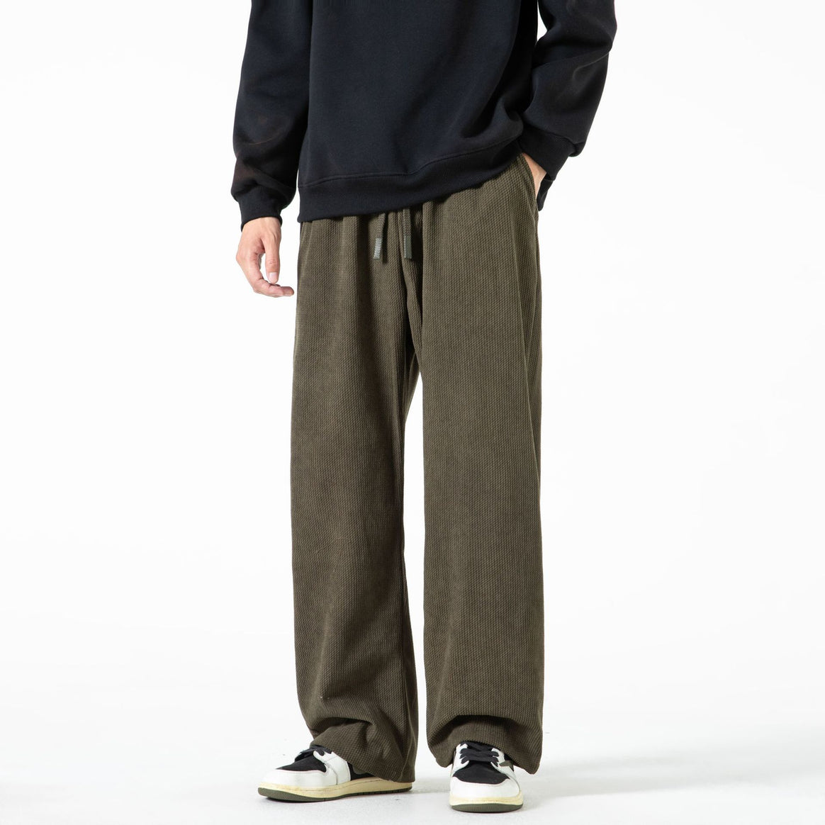 Damen Breit geschnittene Cordhose mit Tunnelzugbund und nachhaltigem Baumwollmix Mune Fashion