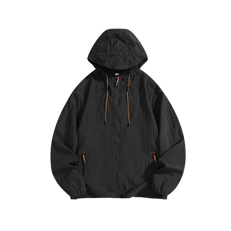 Men's Lightweight Outdoor Jacket with Hood and Practical Zipper Pockets Mune Fashion