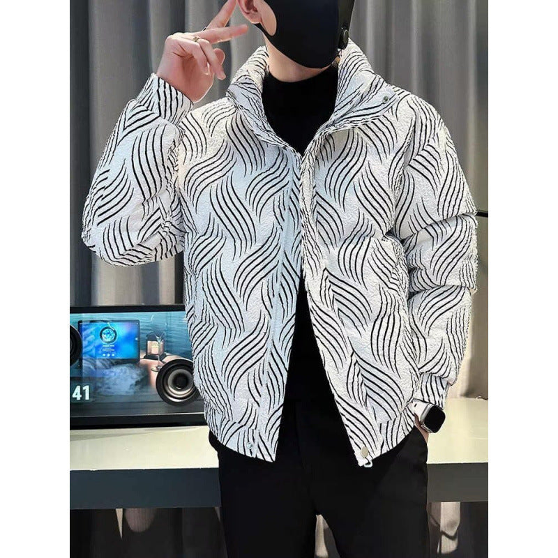 Men's Fashion Quilted Jacket with Wavy Pattern Mune Fashion