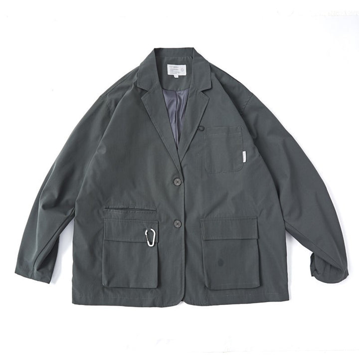 Unisex Loose-Fitting Utility Blazer with Multifunction Pockets Mune Fashion