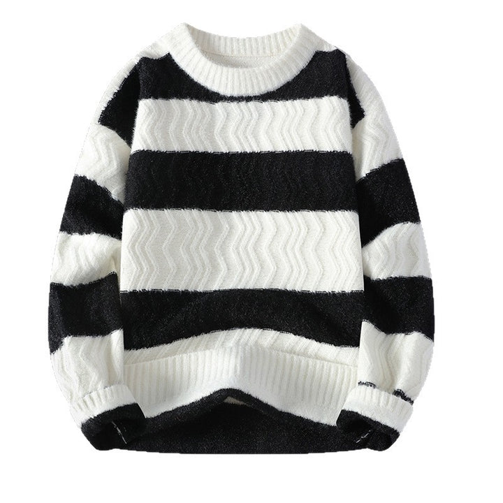 Men's chunky knit sweater with wave pattern Mune Fashion