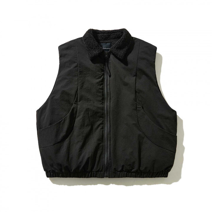 Unisex Padded Vest with Teddy Collar, Zipper and Elastic Hem Mune Fashion