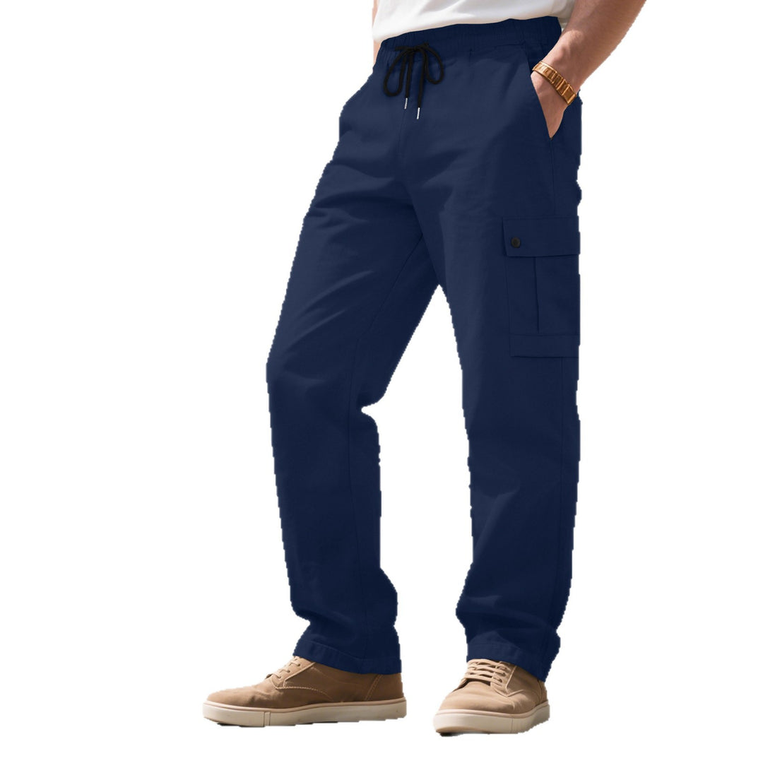 Men's urban utilitarian cargo pants with elastic comfort waistband, drawstring, and secure flap pockets Mune Fashion