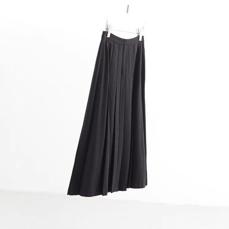Women Long Pleated Skirt with High Waist Mune Fashion
