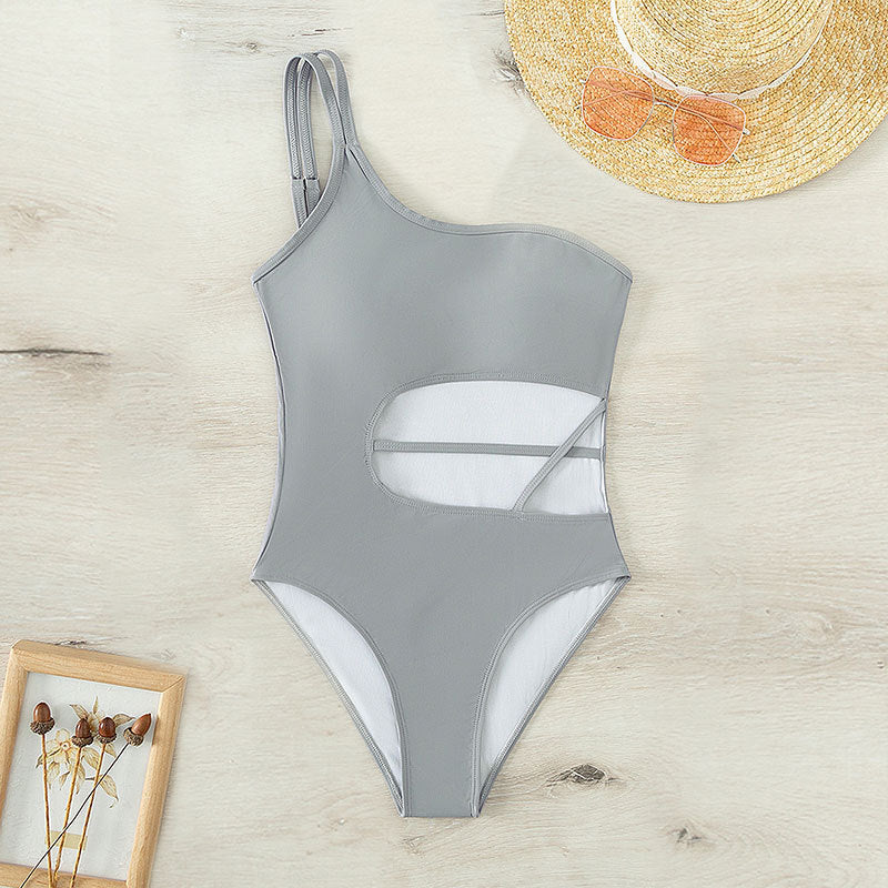 Women One-Sided Cut-Out Swimsuit Mune Fashion 1781605491