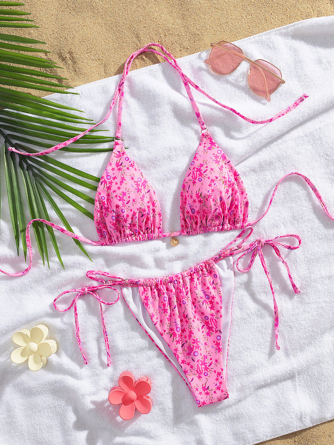 Ladies Triangle Bikini with playful tie straps Mune Fashion