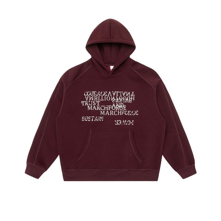 Unisex Oversize Hoodie with raglan sleeves, kangaroo pocket and offset typo print Mune Fashion