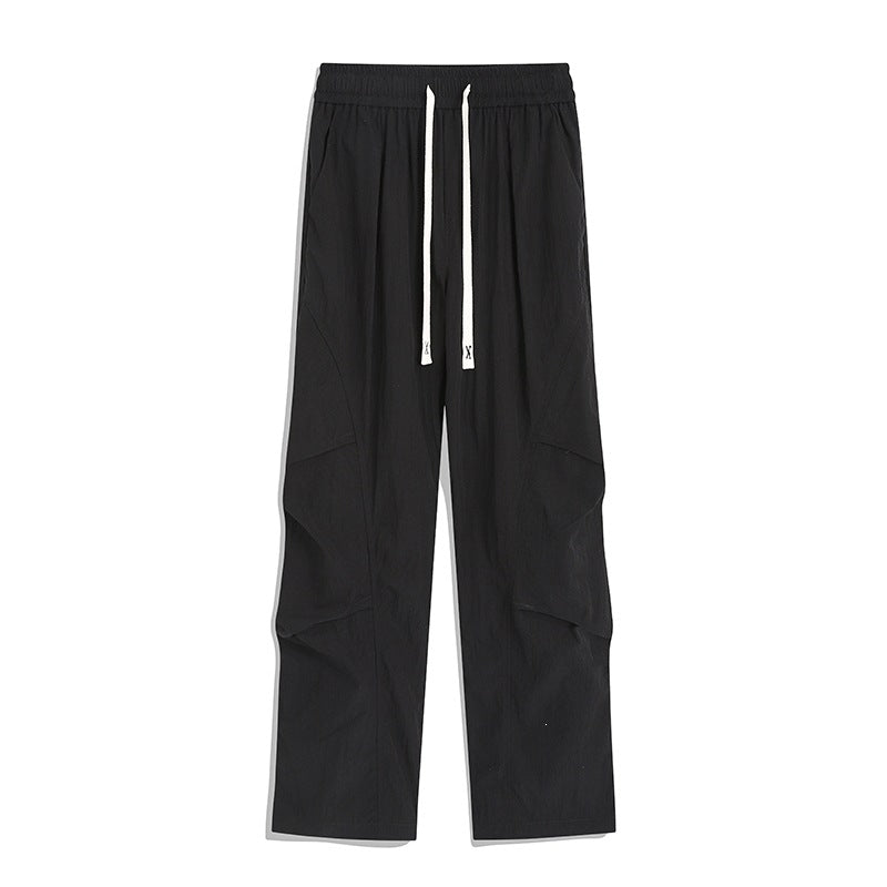 Men's Utility Cargo Lounge Pants with Drawstring Waist, Multiple Pockets & Wide Leg Mune Fashion