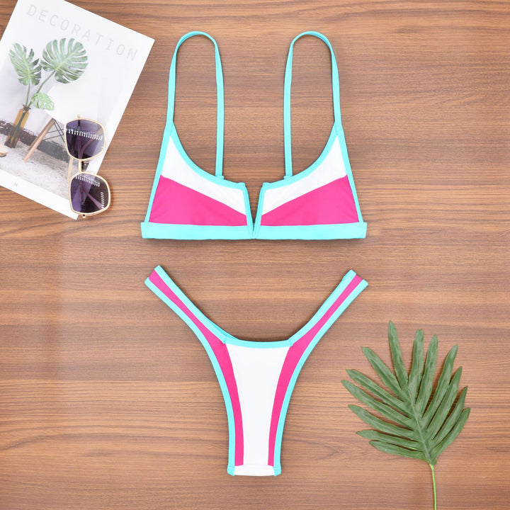 Women's bikini set with modern V-neckline and figure-flattering accents Mune Fashion
