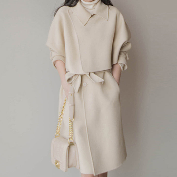 Women's Elegant Transitional Jacket with Waist Belt Drune