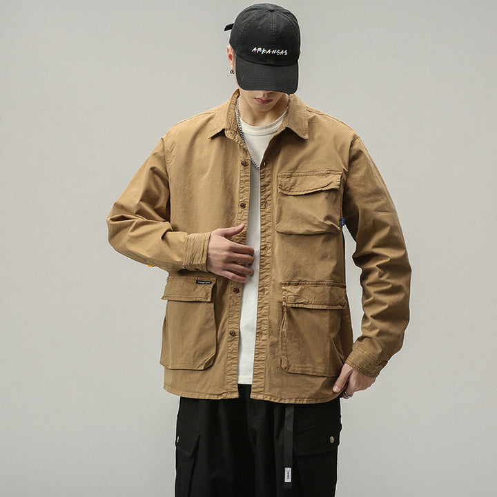 Men's Military-Inspired Field Jacket with Multiple Pockets and Loose Fit Mune Fashion