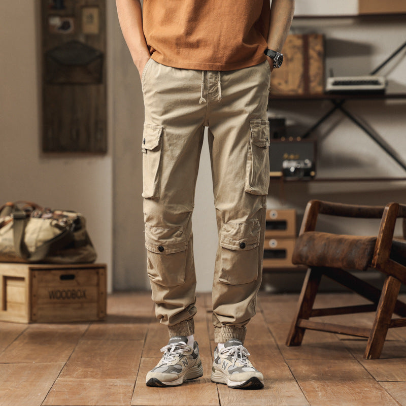 Men's Tech Cargo Jogger Pants with elastic drawstring waist, reinforced knee panels, and multifunctional pockets Mune Fashion