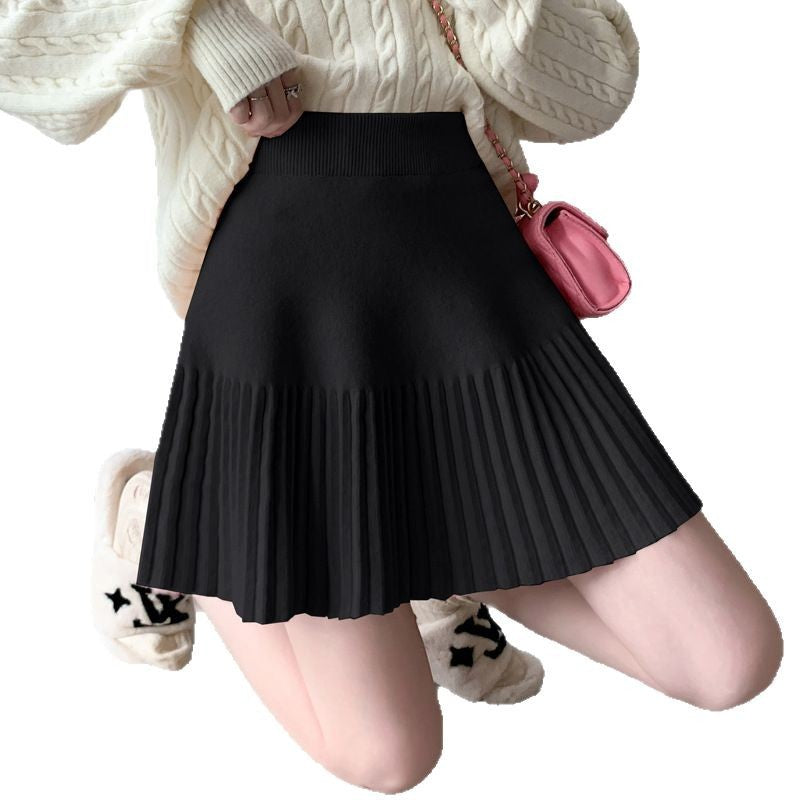 Women's Pleated Skirt with Elastic Waist Mune Fashion