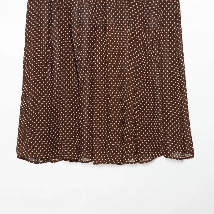 Women's wrap midi skirt made of flowing viscose look with polka dot print Mune Fashion