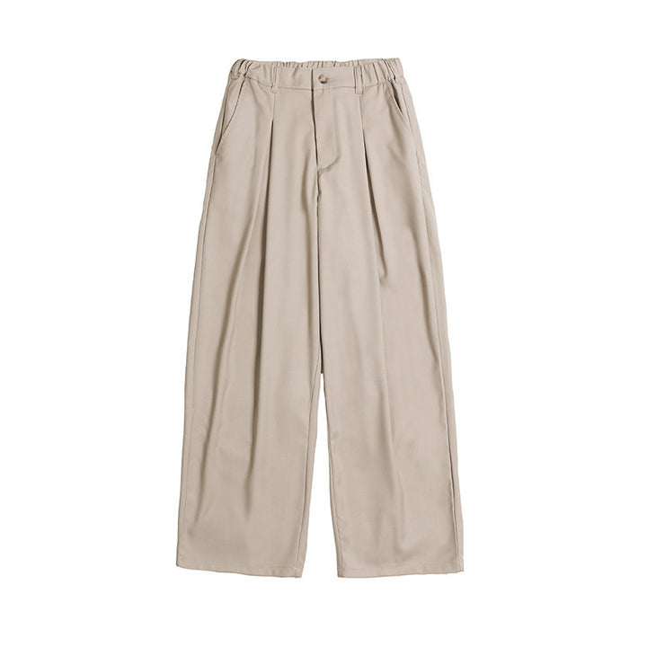 Women's Palazzo Pants with High Waist, Pleats and Elastic Waistband Mune Fashion