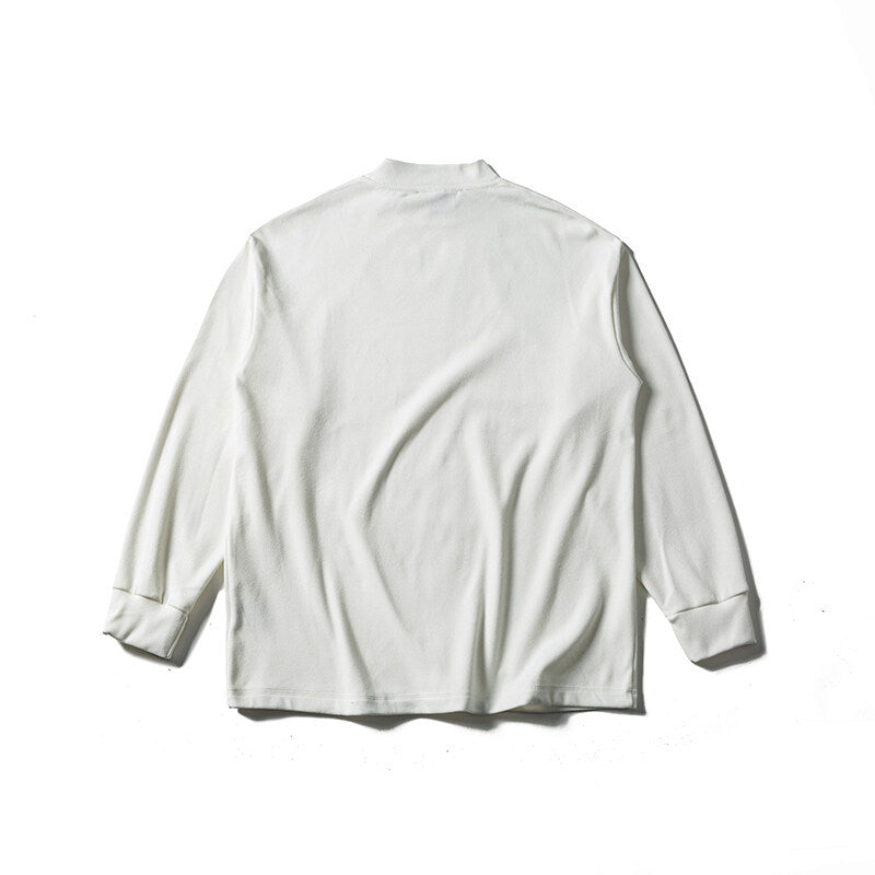 Unisex Oversize-Longsleeve Shirt with Mockneck made of Cotton Blend Mune Fashion