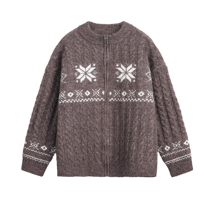 Men's pullover with zipper and geometric pattern Mune Fashion
