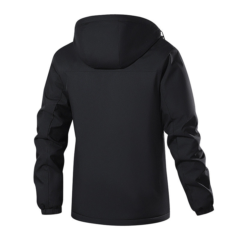 Men's Breathable Softshell Rain Jacket with Hood, Reflective Details and Concealed Zipper Mune Fashion