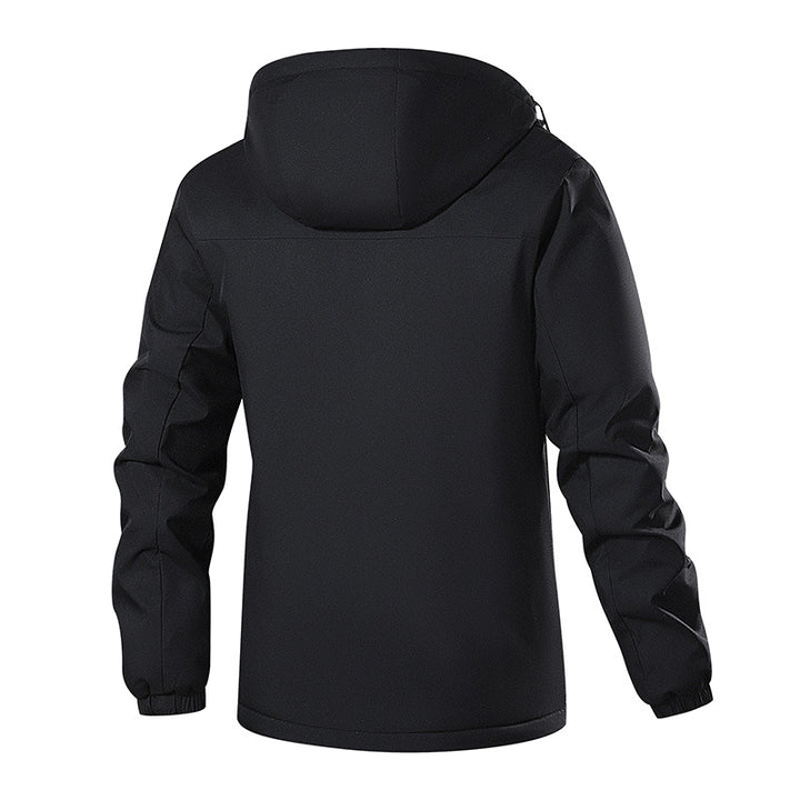 Men's Breathable Softshell Rain Jacket with Hood, Reflective Details and Concealed Zipper Mune Fashion