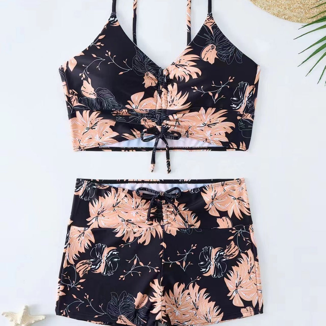 Women's bikini with floral ruffle design and adjustable straps Mune Fashion