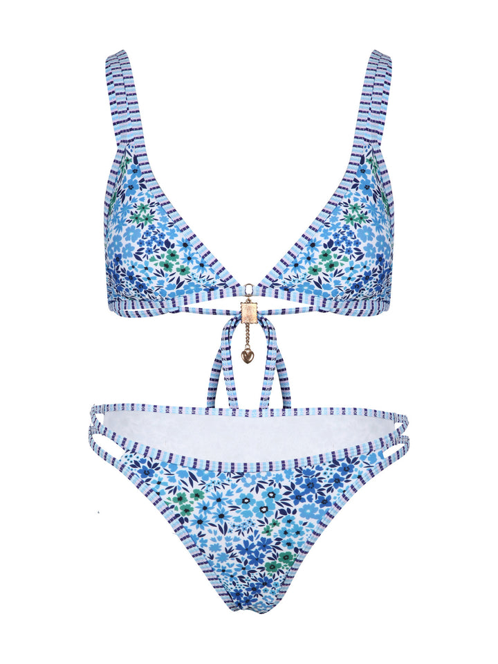 Women's bikini set with floral pattern and adjustable straps Mune Fashion