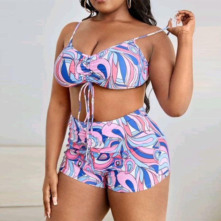 Women Two-Piece Swim Set with Sheer Cover-Up Mune Fashion