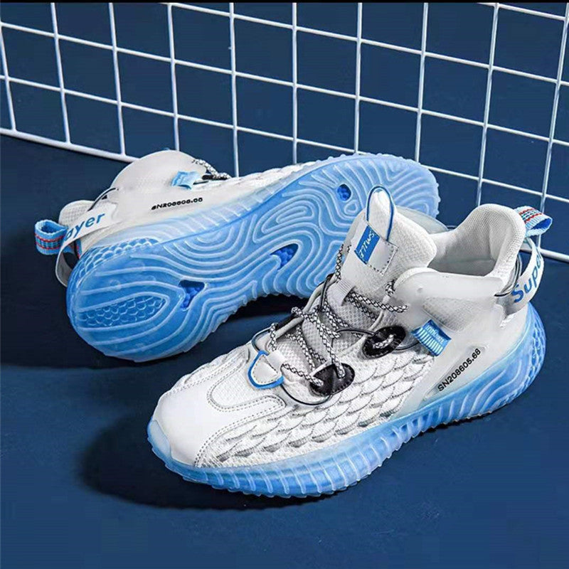 Men's nan technical city sneaker with scaled knit upper material, transparent structured wave running sole and quick lacing closure Mune Fashion