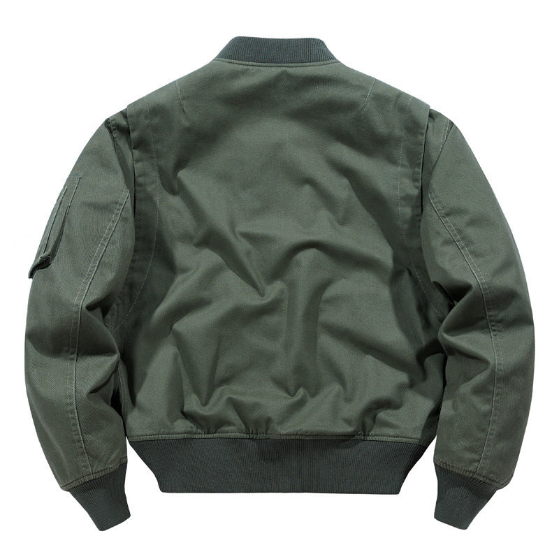 Men's short pilot-style jacket with utility arm pocket and patch pockets Mune Fashion