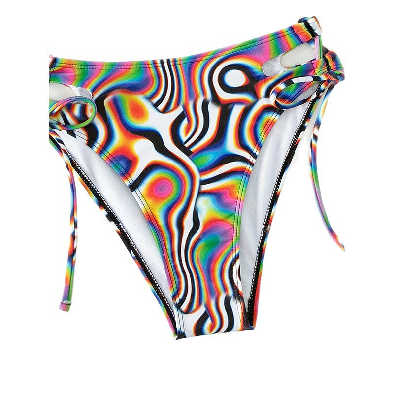 Women's bikini set with creative graphic design and transparent top Mune Fashion