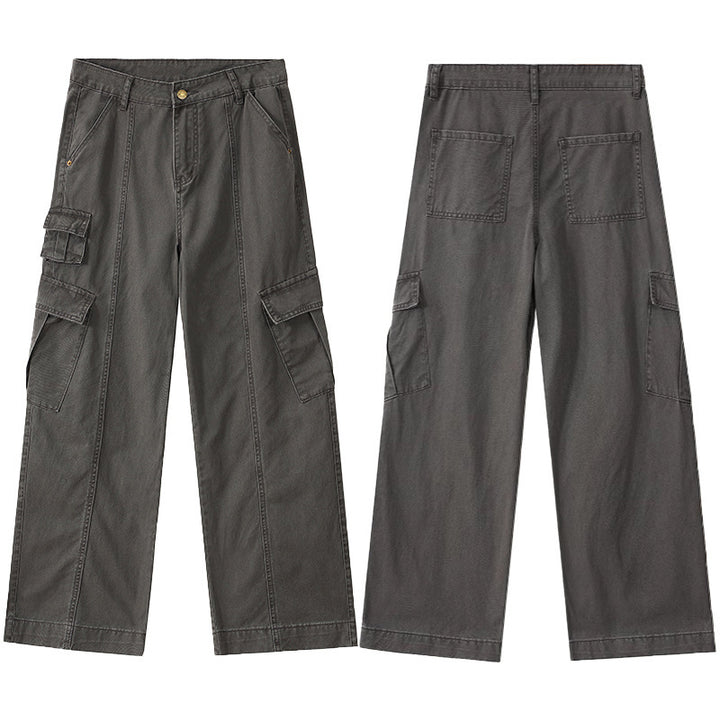 Men's wide cargo pants made of durable cotton twill with utility pockets Mune Fashion