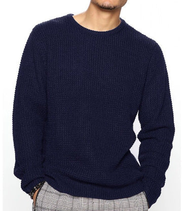 Men's Structured Sweater with Round Neck Mune