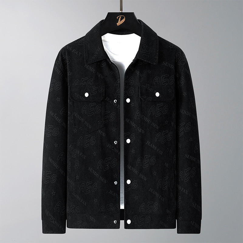 Men's Casual Cord Jacket with Practical Print Mune Fashion
