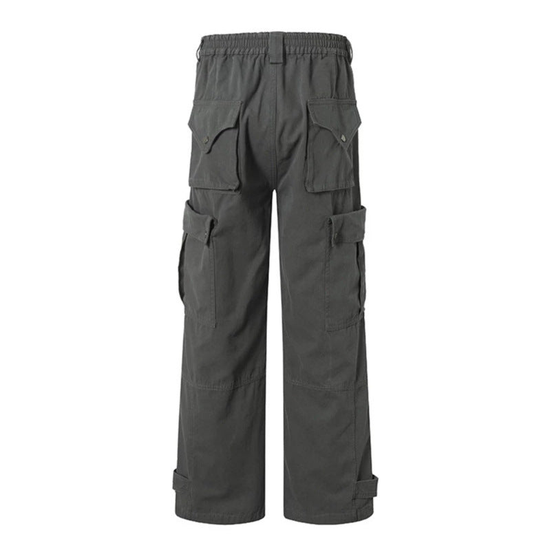 Women's wide cargo culotte pants with high waistband, elastic waistband fit, and multi-pocket Mune Fashion